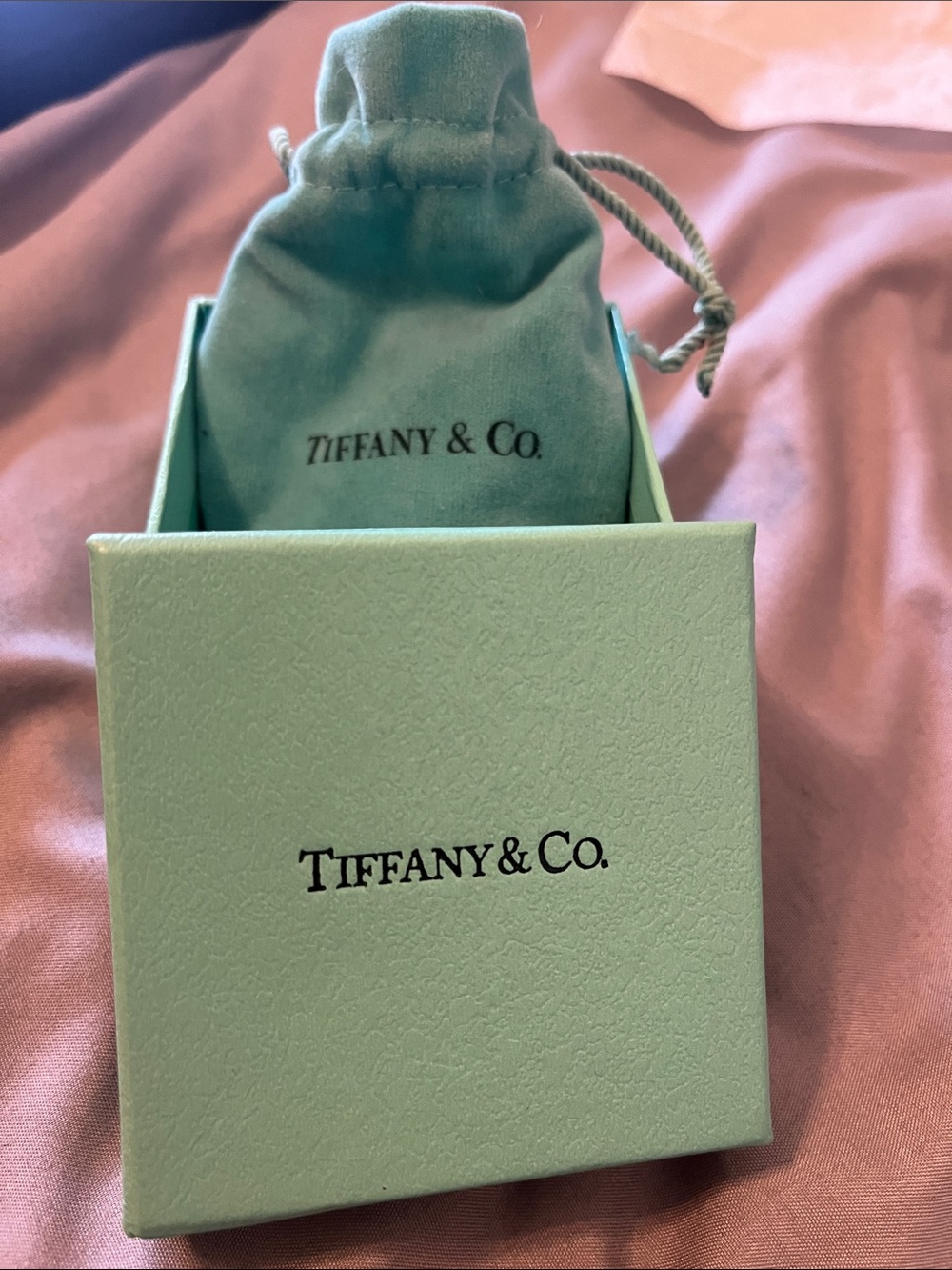 Tiffany & Co. robin's-egg blue jewelry box and pouch